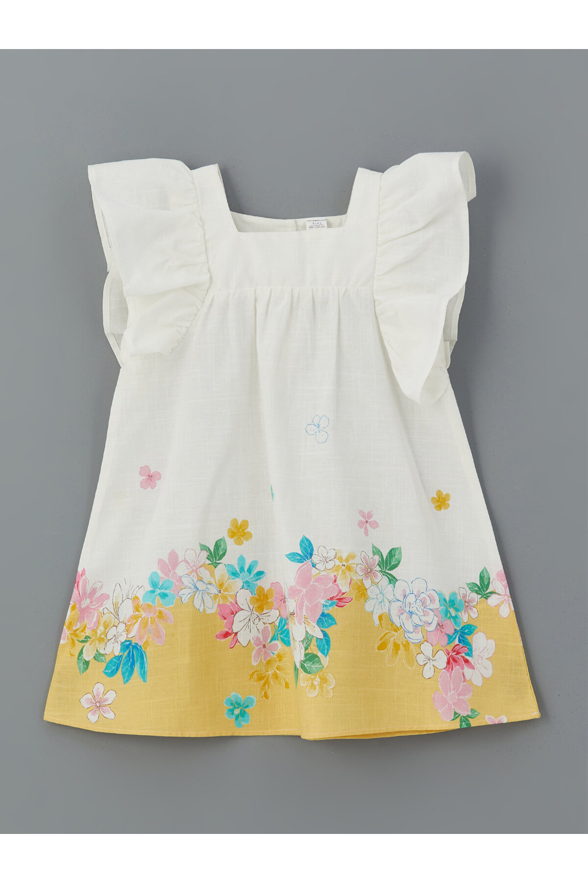 LC Waikiki Rochie florală de fete din amestec de in