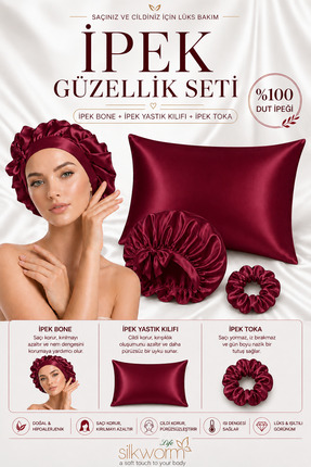 silkwormlife Silkworm Life %100 İpek Güzellik Seti – Yastık Kılıfı (50x70) + ...