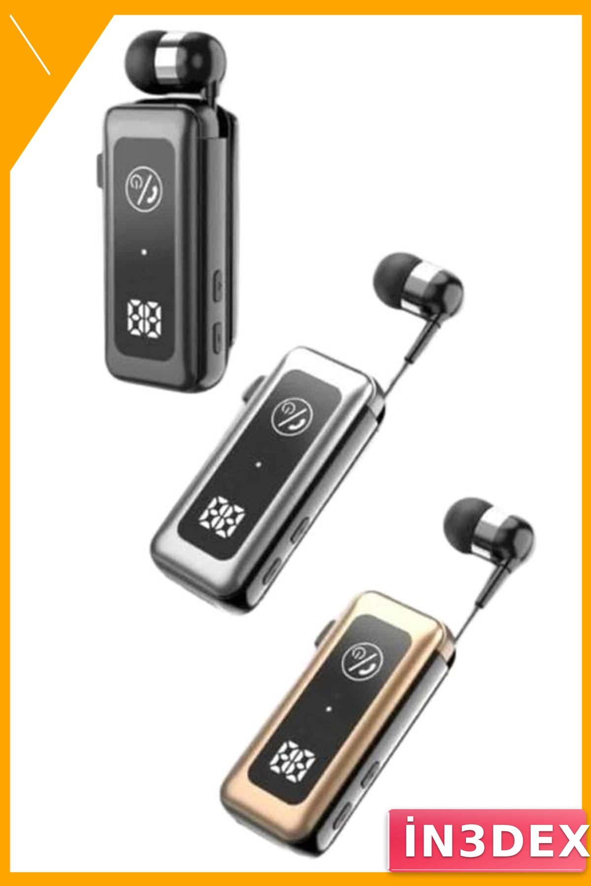 Makaralı Bluetooth Kulaklık 5.2 TF Kart Dijital Ekran Titreşimli