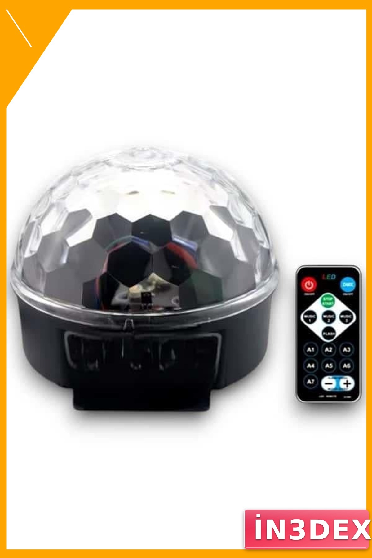 Sese Duyarlı LED Disko Topu 128MB USB Bellekli Kristal Yarım Küre