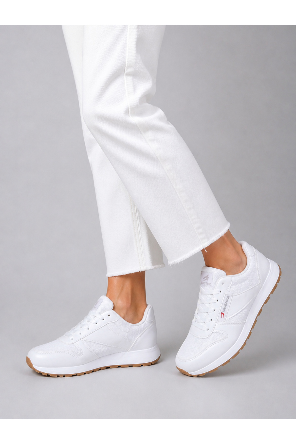STAR STEP Unisex Beyaz Krep Bağcıklı Günlük Konforlu Casual Rahat Hafif Yumuşak Kaymaz Rahat Taban Fileli Sneaker Spor Ayakkabı Günlük Kullanıma Uygundur görsel 4