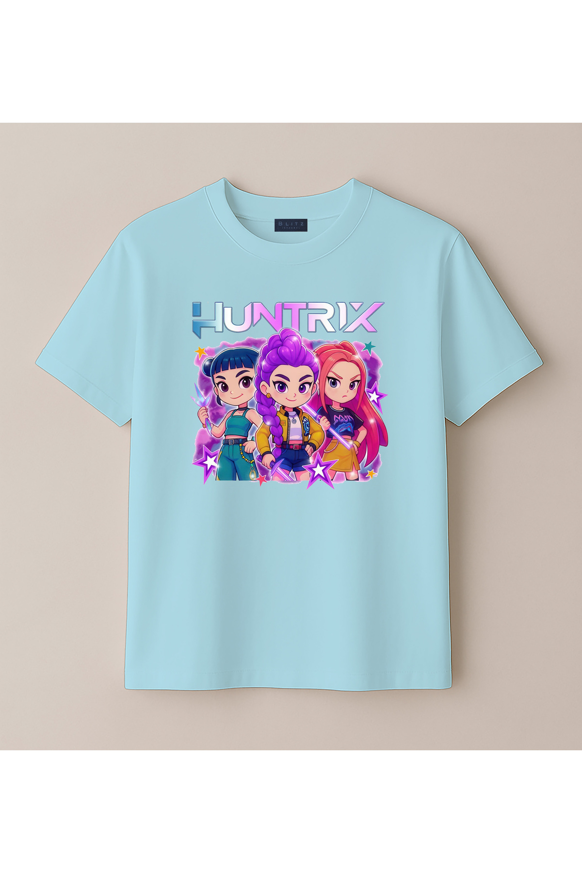 Kpop Demon Hunters Hunterix Printed Girl T-Shirt 4-13 Years - Huntr/X
