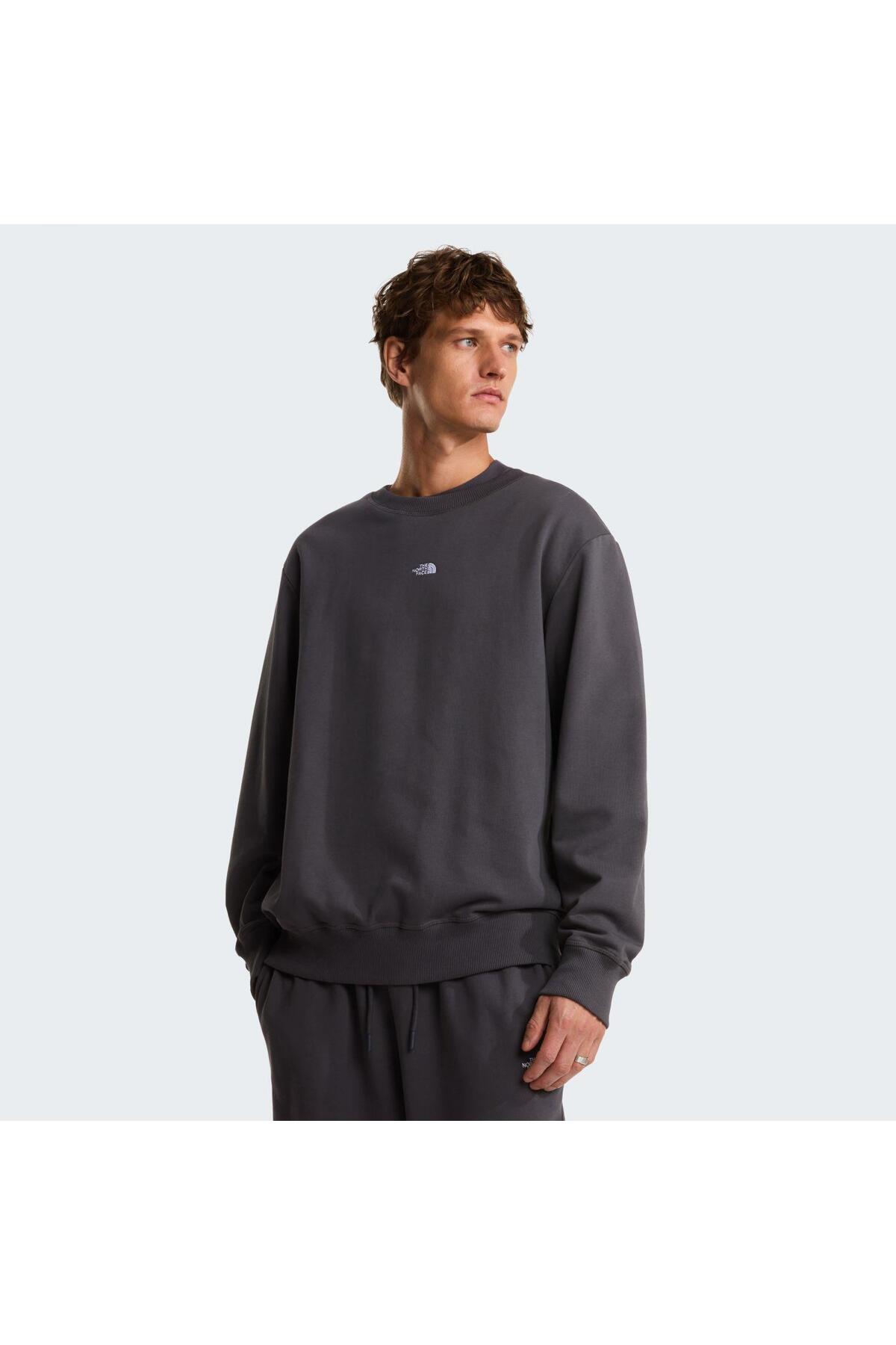 THE NORTH FACE U ESSENTIAL LIGHT RELAXED CREW Unisex Sweatshirt NF0A8GQCRHI1 Gri-XL görsel 6