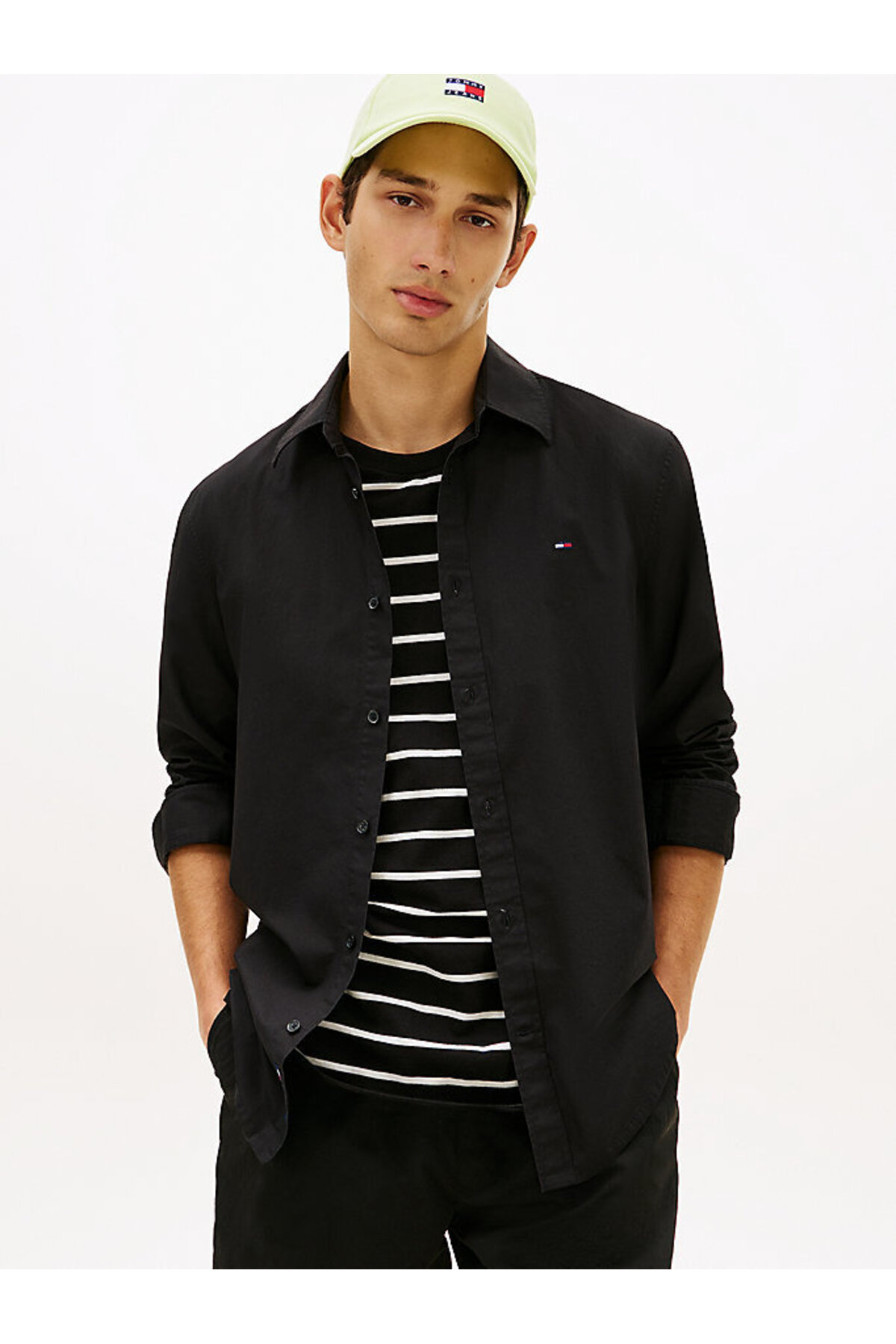 Tommy Hilfiger Erkek TJM Regular Fit Poplin Gömlek — مشکی DM0DM22026BDS