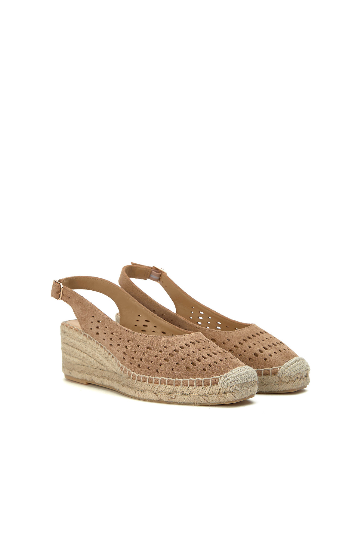 Light Brown Women's Suede Espadrilles