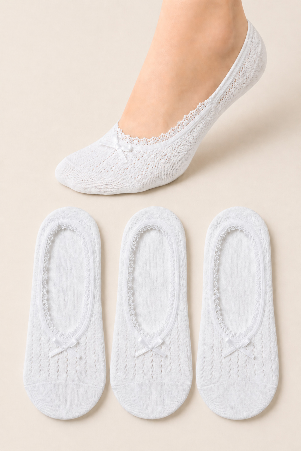 Women's No Show Socks with 3 Pairs of Accessories
