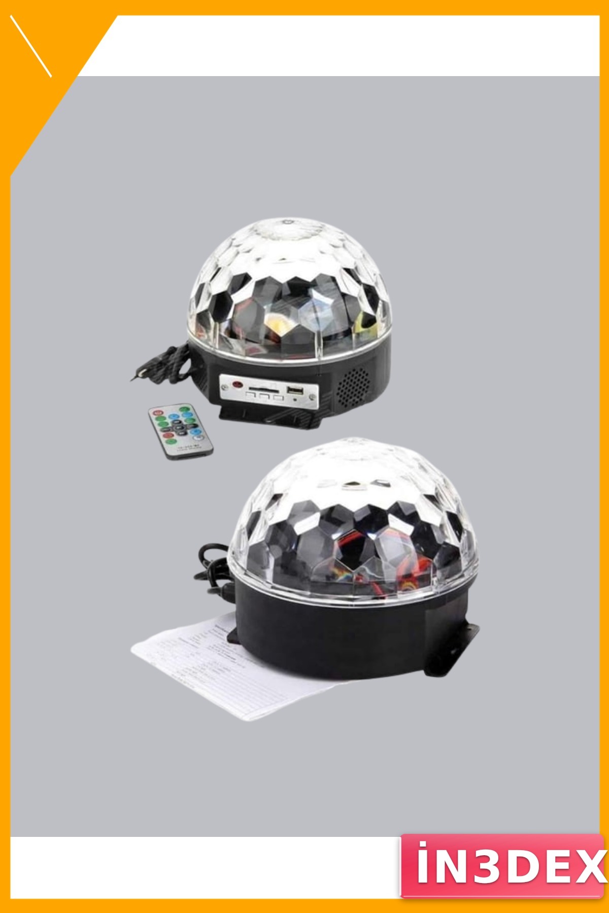 Bluetooth Hoparlörlü Disko Işığı Döner LED Efektli Ritim Sensörlü