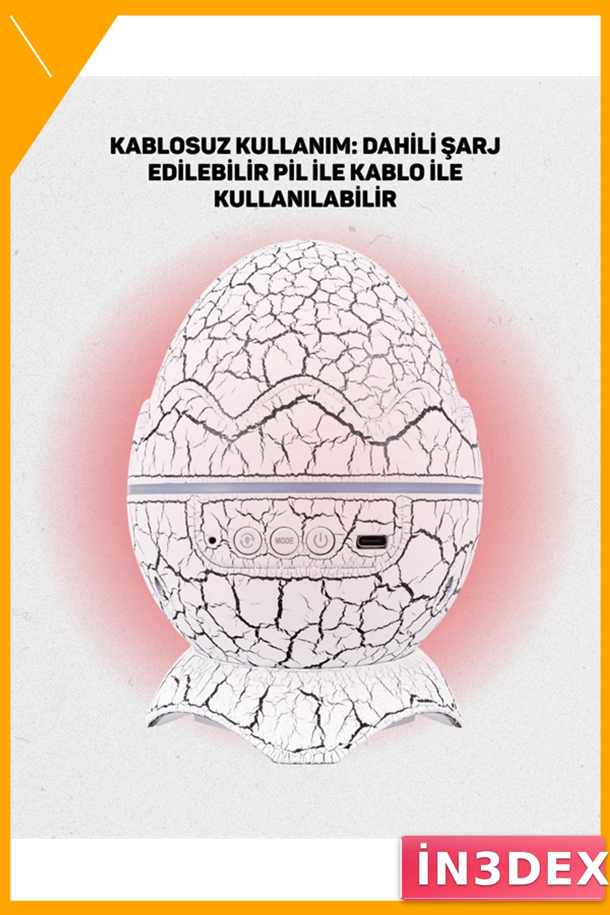 Projektörlü Dinozor Yumurtası Gece Lambası Yıldızlı Gökyüzü