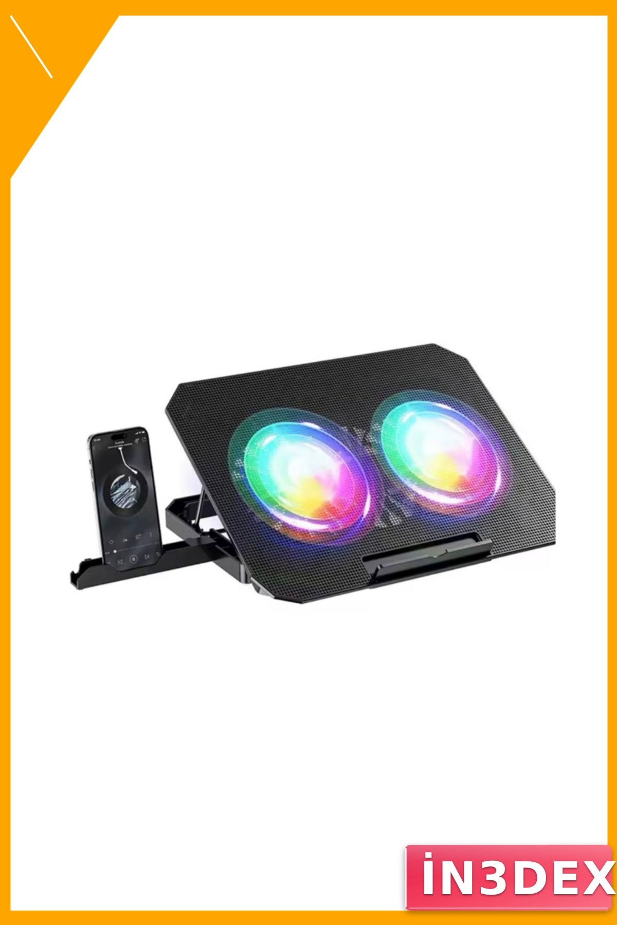 Çift Fanlı RGB Laptop Soğutucu Stand Ayarlanabilir Sessiz