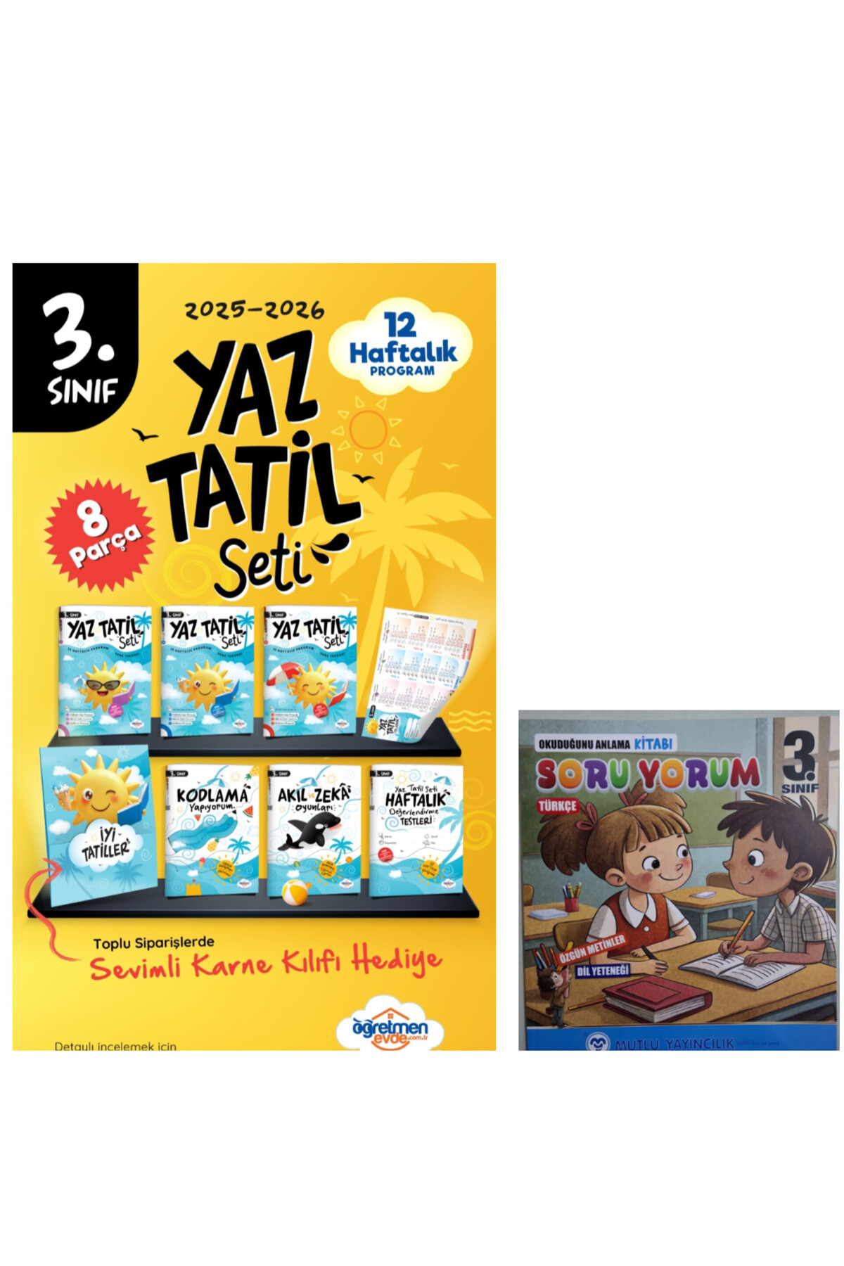 Öğretmen Evde 3.SINIF YAZ TATİL SETİ +OKUDUĞUNU ANLAMA TÜRKÇE