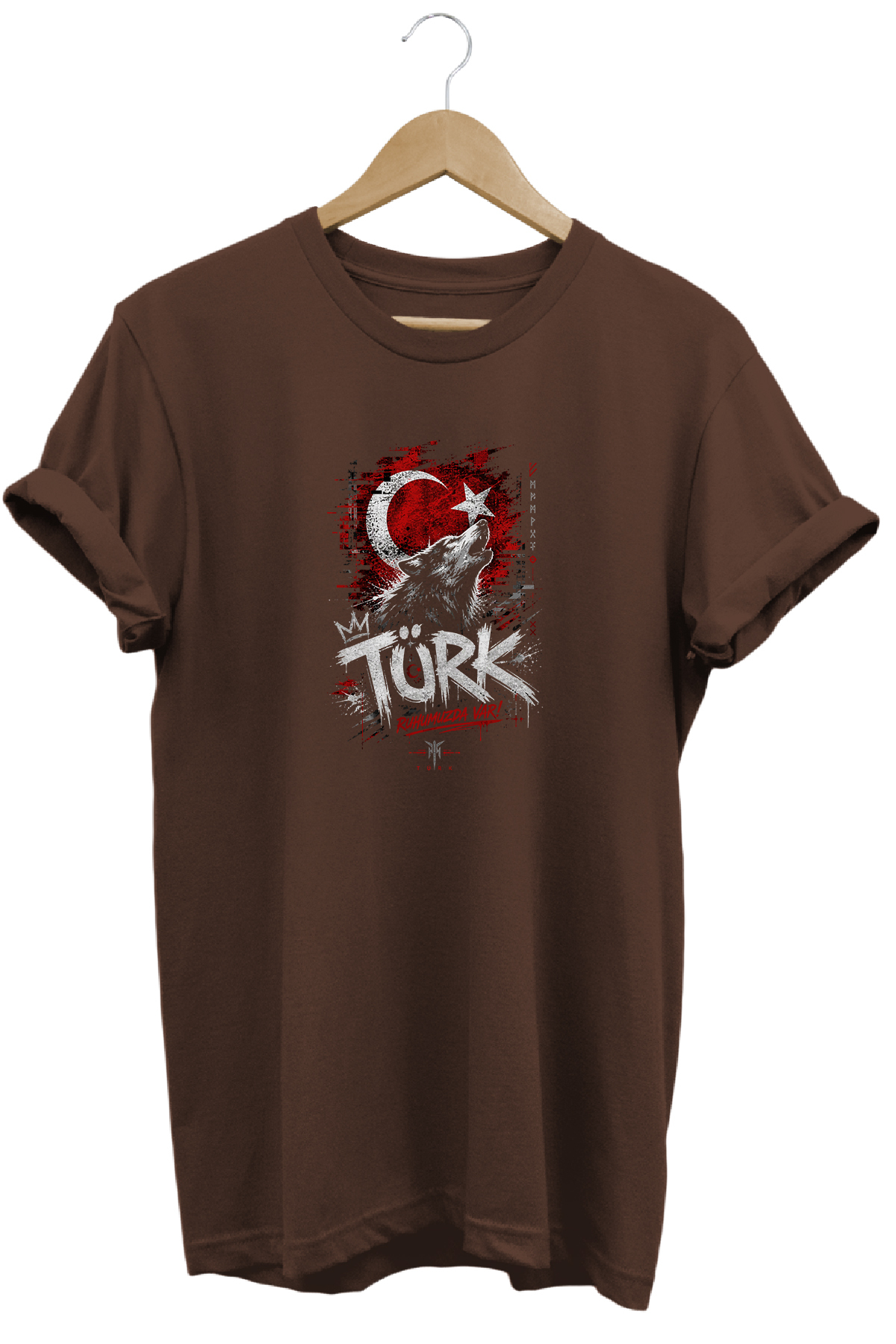 Türk Bozkurt and Ay Yıldız Printed Street Style Special Design T-Shirt
