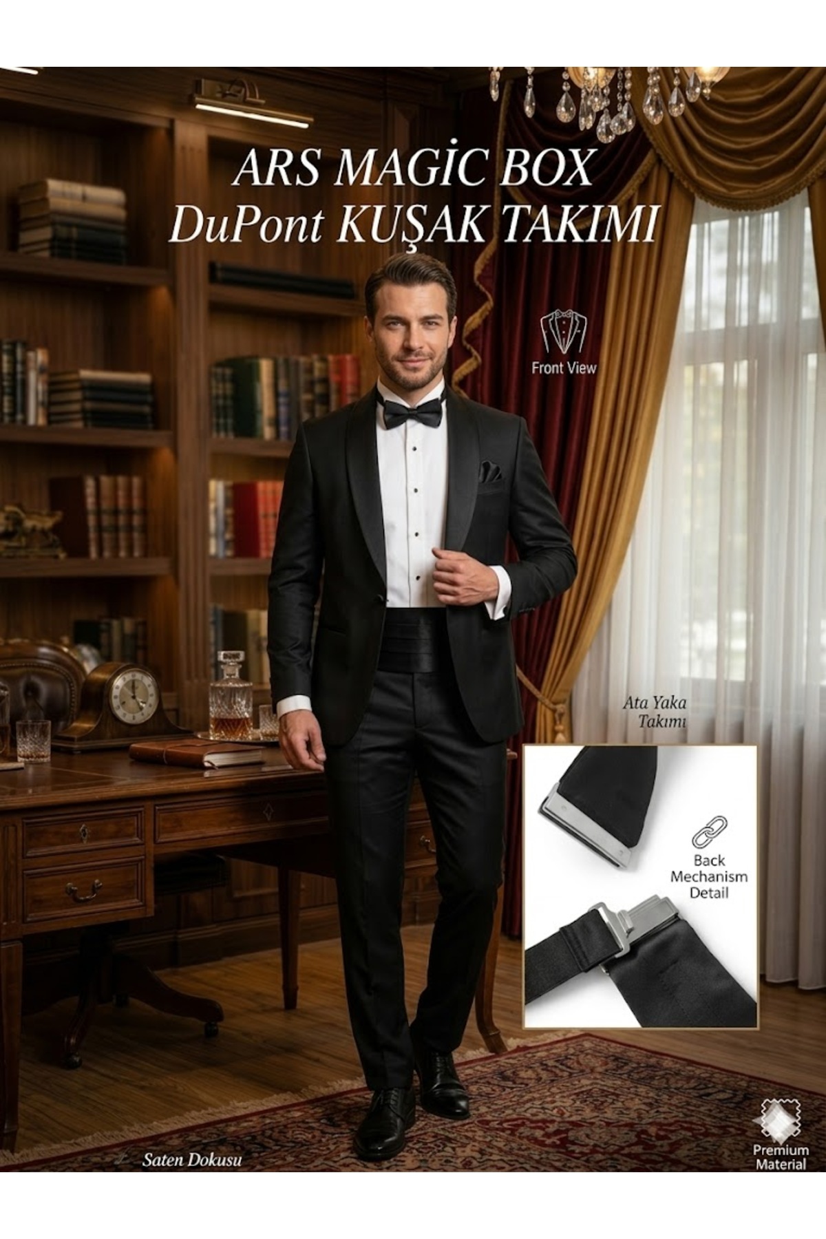 Ars Magic Box ARS DUPONT ÖZEL TASARIM LÜKS SEKMEN KUŞAT TAKIMI 4 PARÇA ÇİÇEK SETİ KİŞİYE ÖZEL BEL AYARLI PRESTİJ SET görsel 6