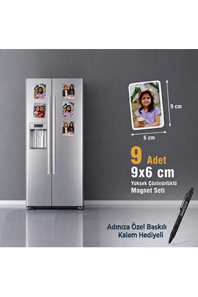 CraftNeova Kişiye Özel Fotoğraflı Magnet Seti - 9 Adet 9x6 cm - PVC Kaplı Su ...