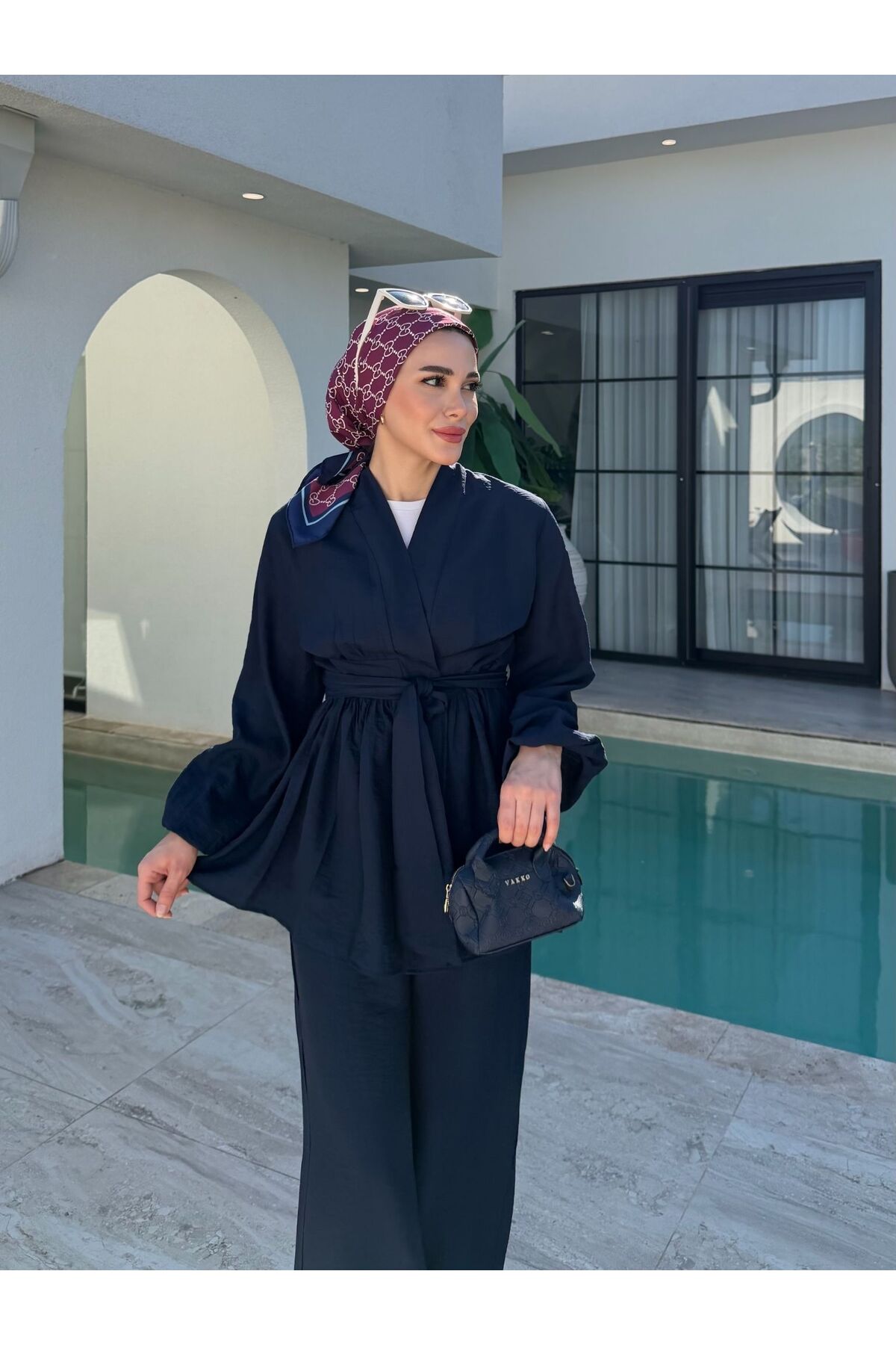 SS Design Liyana Kimono Takım Lacivert görsel 4