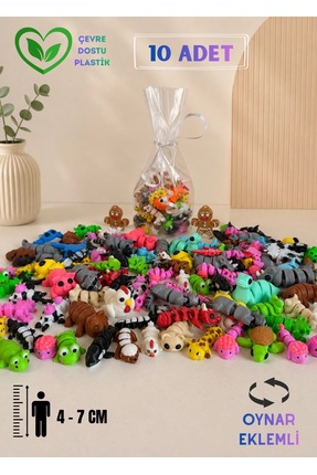 You Toys Mini Oynar Eklemli Organik Eğlenceli Hayvan Figür Oyuncak -10 Adet