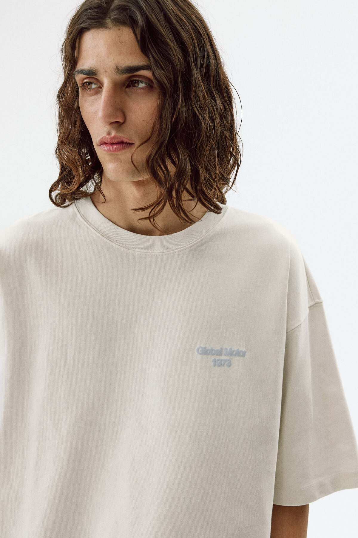 H&M Pamuklu ve Baskılı Tişört Oversized Fit görsel 3