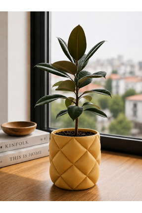 triora Soft Model Saksı:rustik saksı, vintage saksı, kapitone saksı 17cm geni...