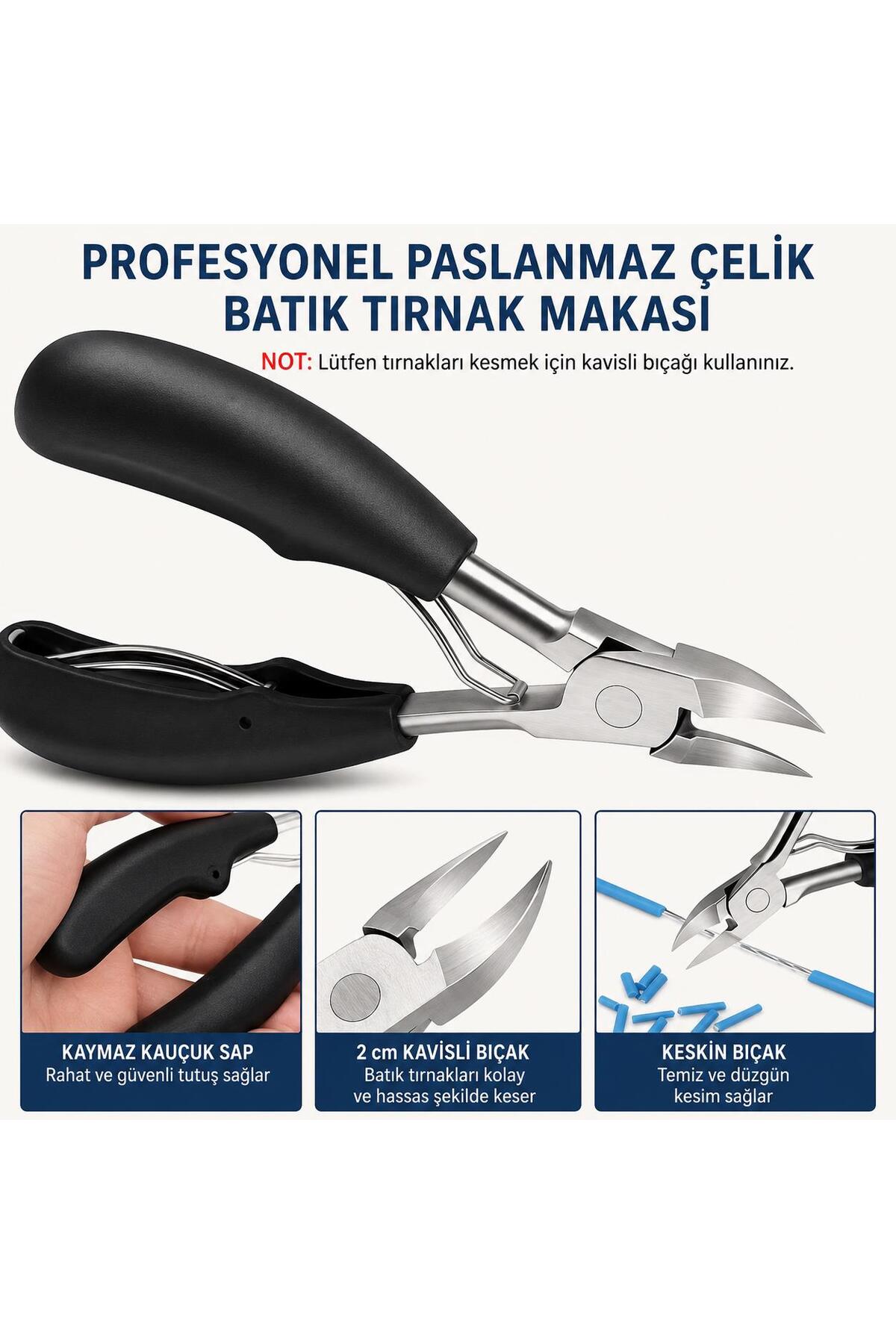 Profesyonel Batık Tırnak Makası Seti 5 Parça Paslanmaz Çelik Pedikür Seti B1pp — تصویر 7 از 7