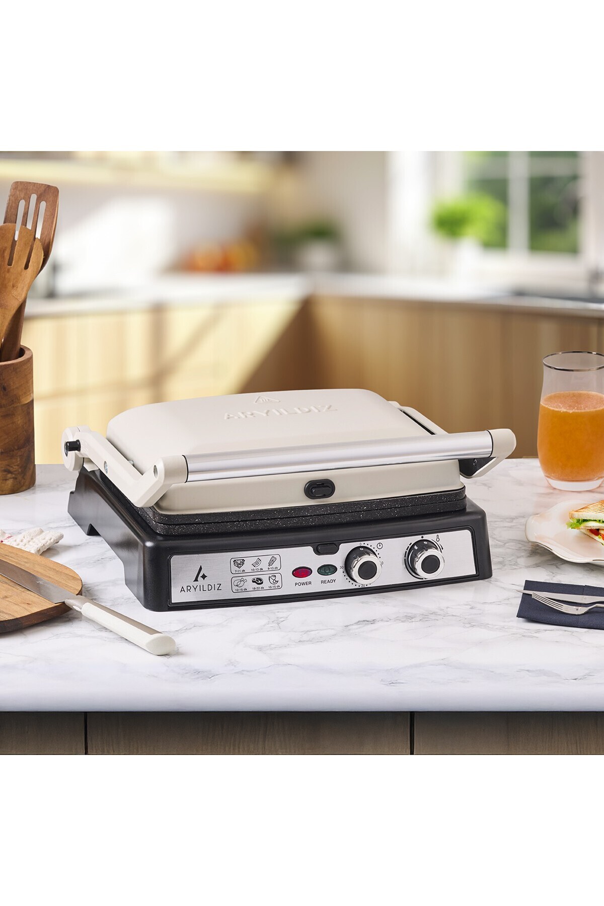 Aryıldız Multi Grill Tost Makinesi Mat Krem
