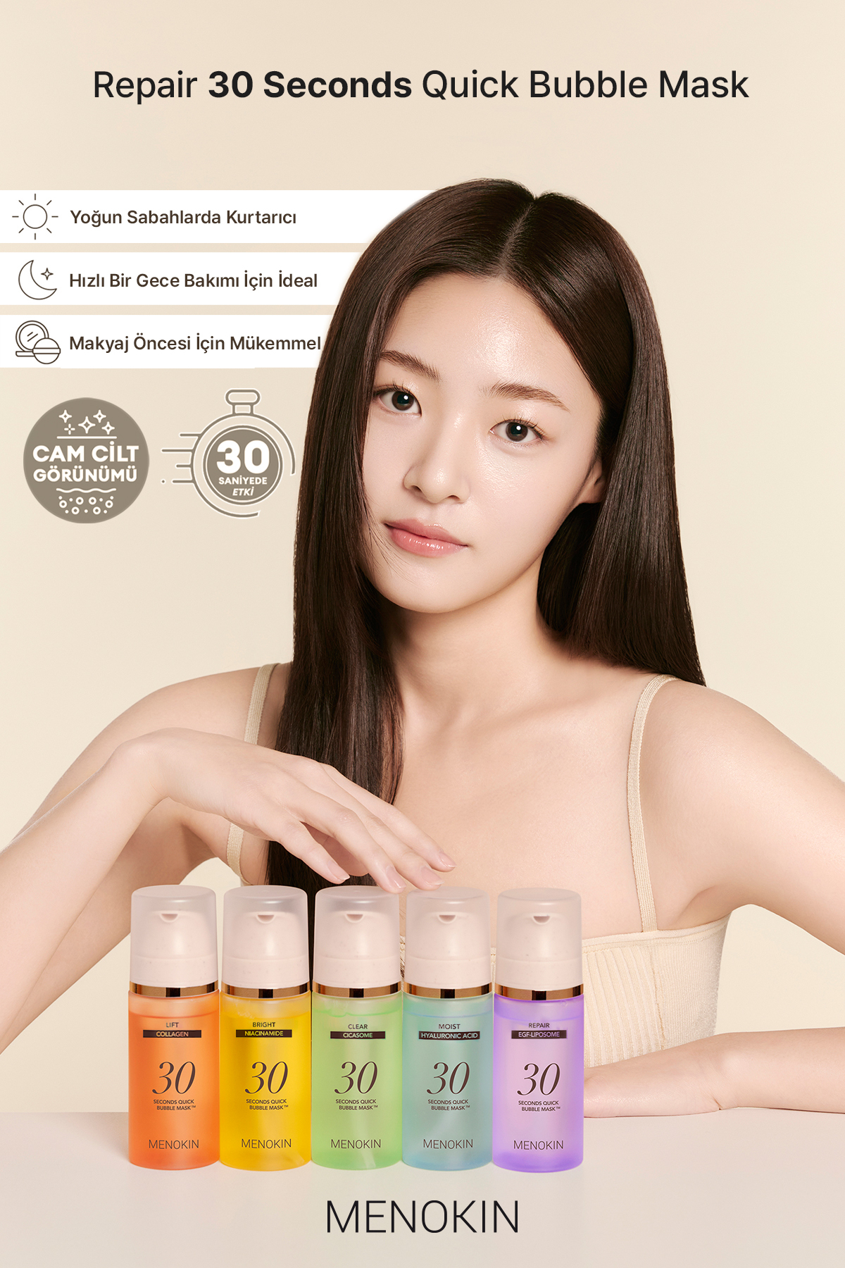 Leke Karşıtı&Aydınlatıcı Niasinamid İçeren Köpük Maske 30 Seconds Quick Bubble Mask (Bright) — 8809739130123 — تصویر 8 از 8