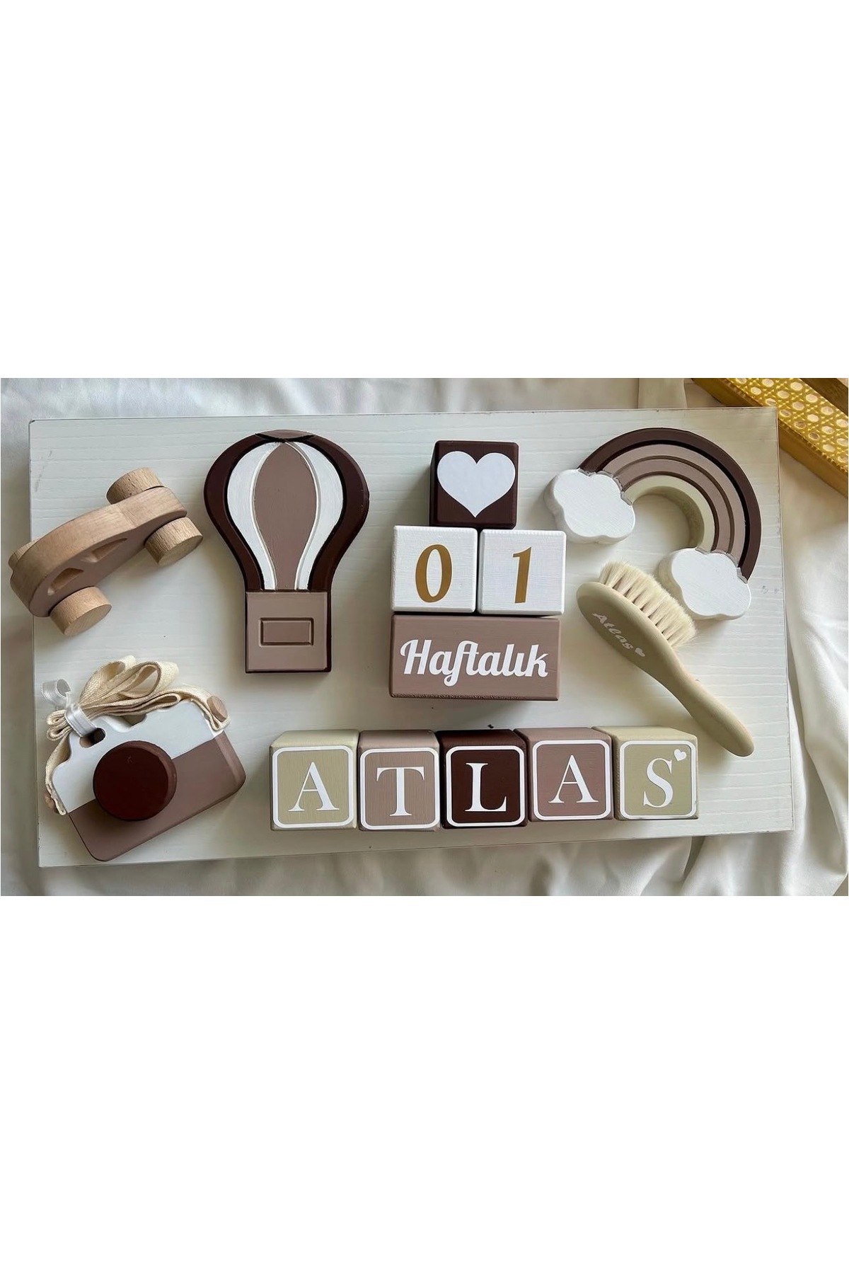 Kahverengi objeli set 5 harfli