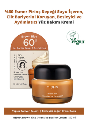 MIDHA Cilt Bariyerini Koruyan, Besleyici ve Aydınlatıcı Yüz Kremi Brown Rice ...