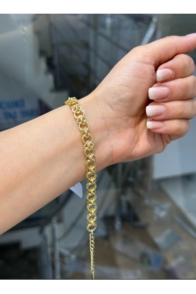 XUPING JEWELRY Xuping 14k Kuyum İşi Çift Sıra Zincir Bileklik
