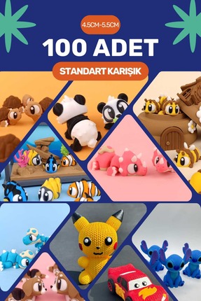 Movito 100 Adet Standart Karışık Anahtarlık