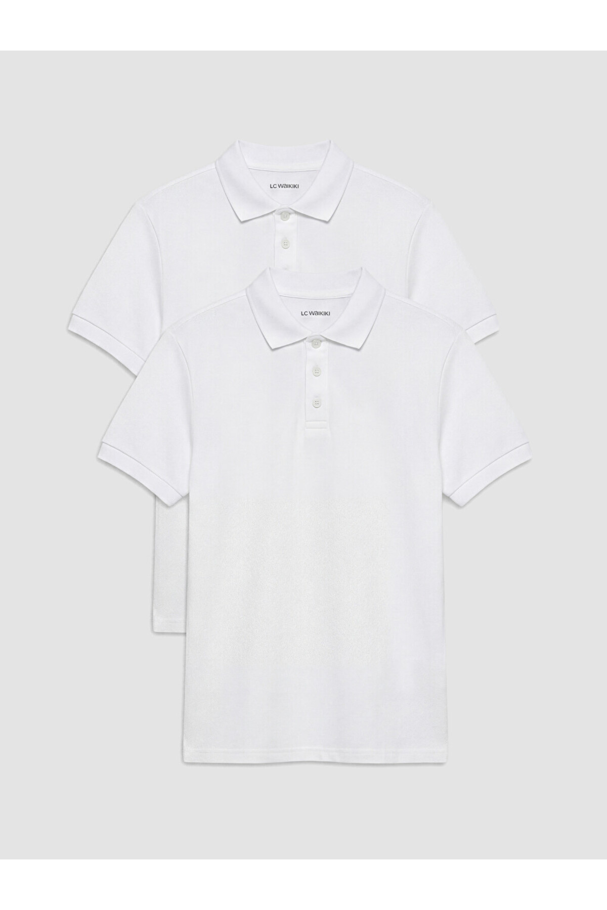 LC Waikiki Tricou polo din pique pentru fete, pachet de 2