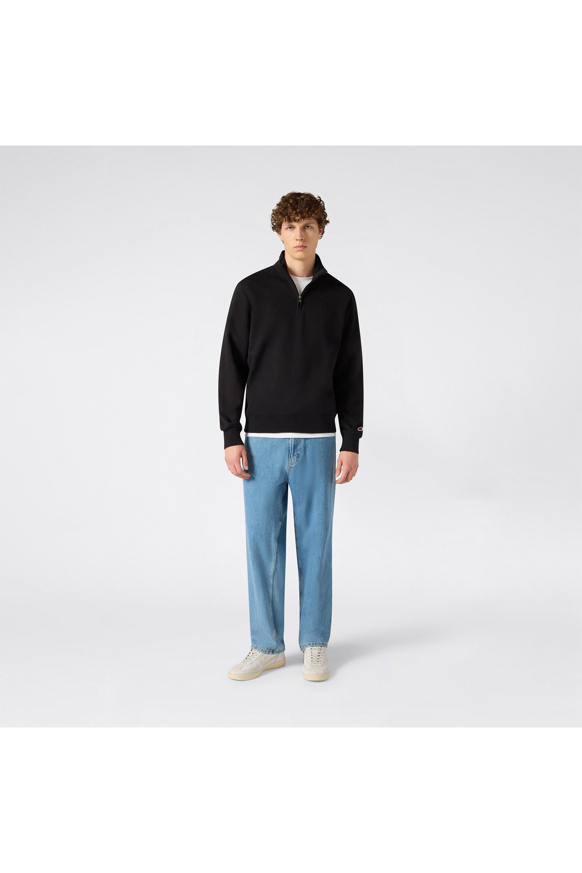 Champion Half Zip Erkek Siyah Sweatshirt görsel 2