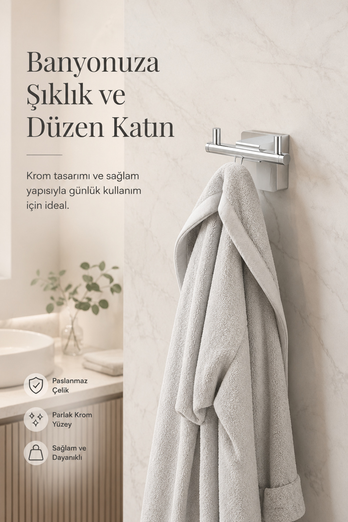 Premium F1 Model Chrome Bathrobe and Towel Hanger Stainless Steel Mounted Bath Towel Hanger 5 Years Warranty