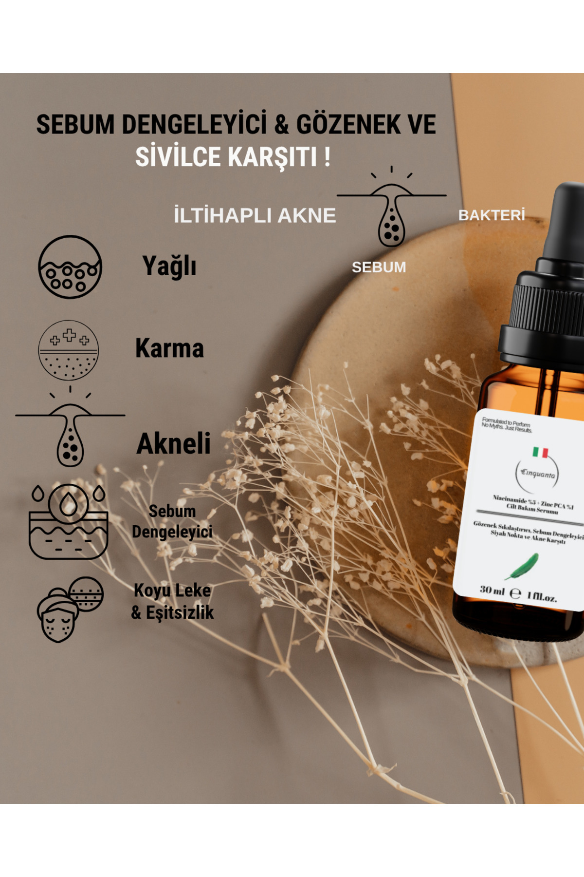 سرم آلفا آربوتین + سرم AHA BHA + نیاسینامید - ضد لک، سفت کننده منافذ، رنگ پوست در شب - cınq3lü — تصویر 6 از 7
