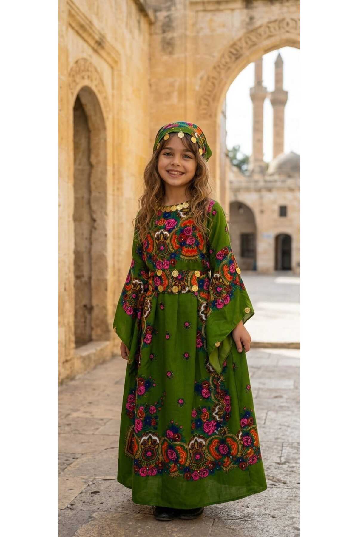 LOCAL Hamavi CHILDREN 'S DRESS (SHAWL and BELT TOGETHER) graduation special day hunting