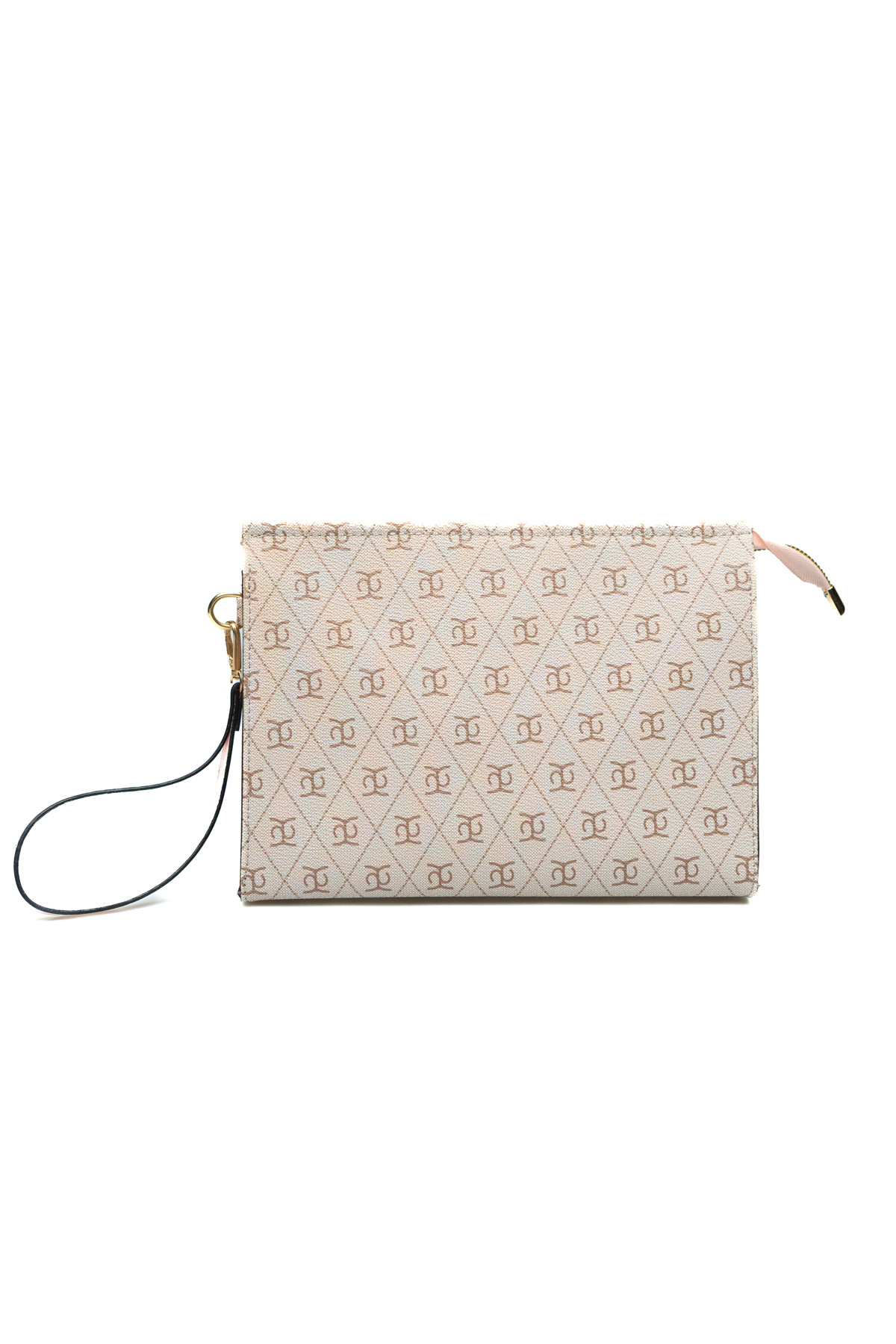Zeyne Zyn04 Pudra Kadın Baskılı Clutch Çanta Şık Portföy El