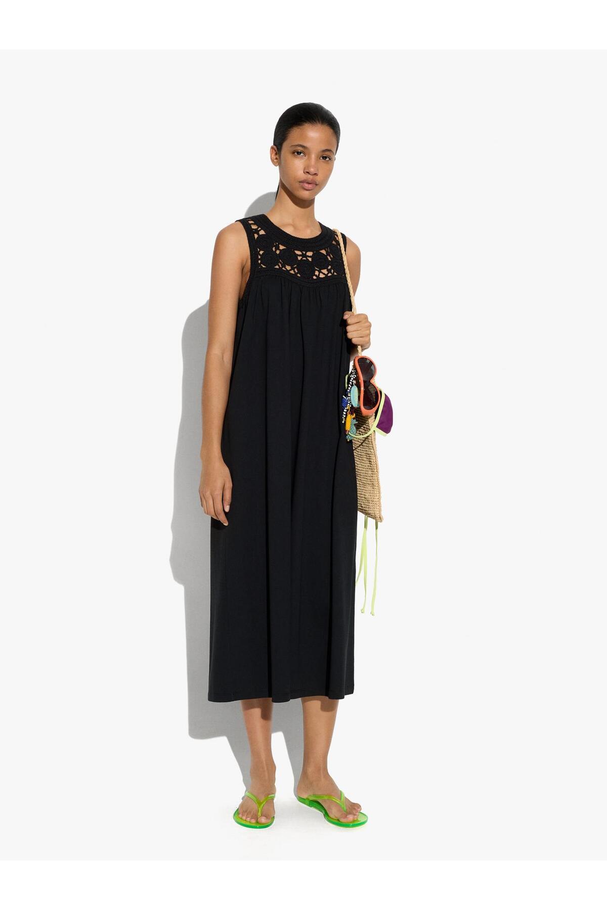 Women's Cotton Crochet Detailed Dress