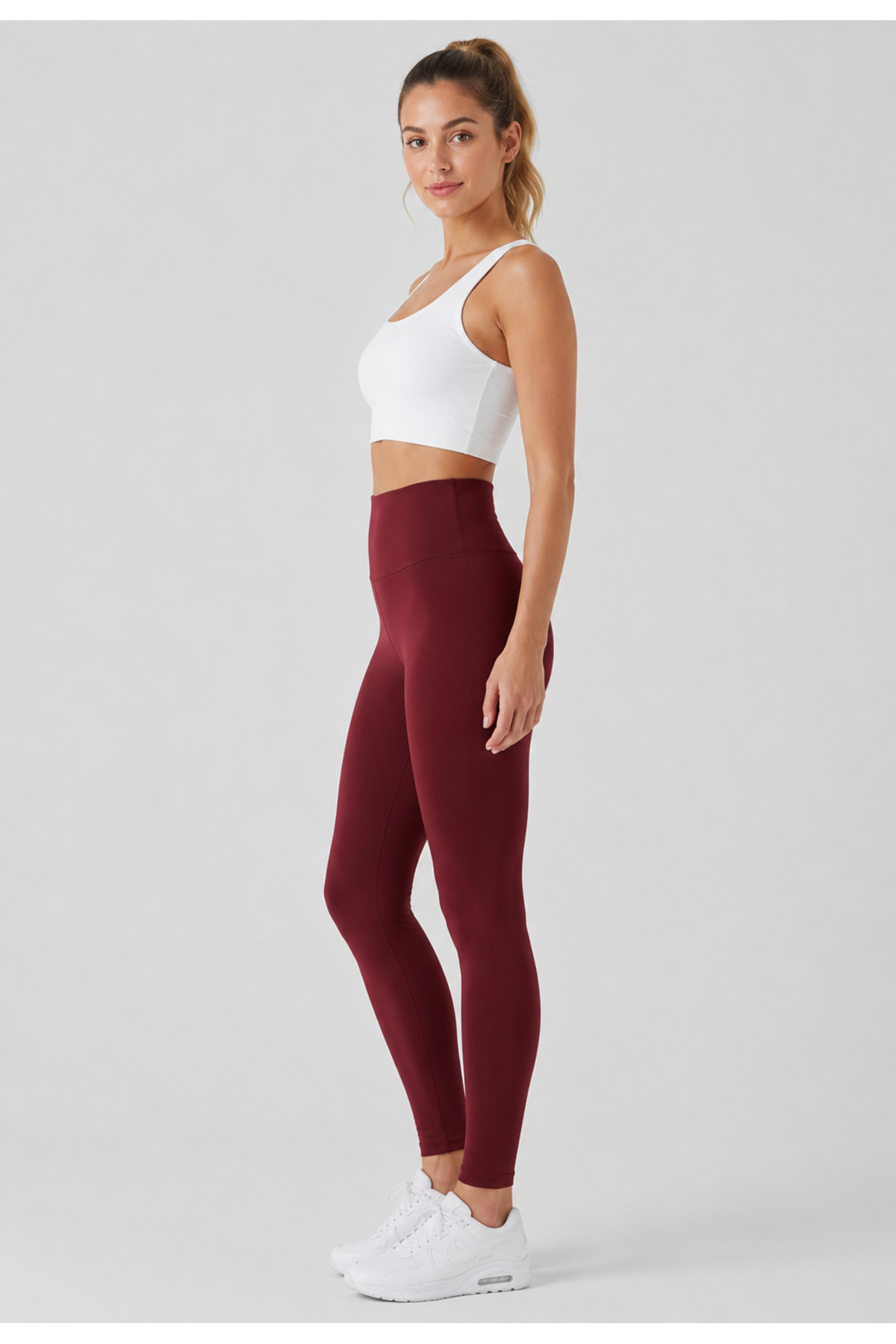 exxit collection Kadın Spor Bordo Tayt - Düz Kadın Tayt Uzun Regular Normal Bel görsel 6