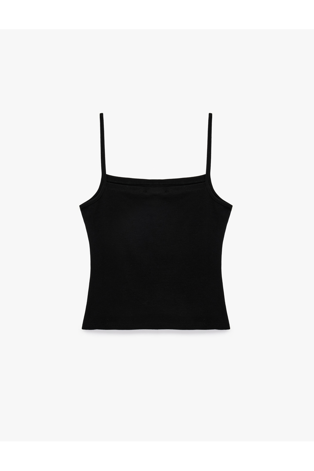 Koton Pamuklu Ribanalı Slim Fit Kare Yaka İp Askılı Atlet Bluz görsel 6