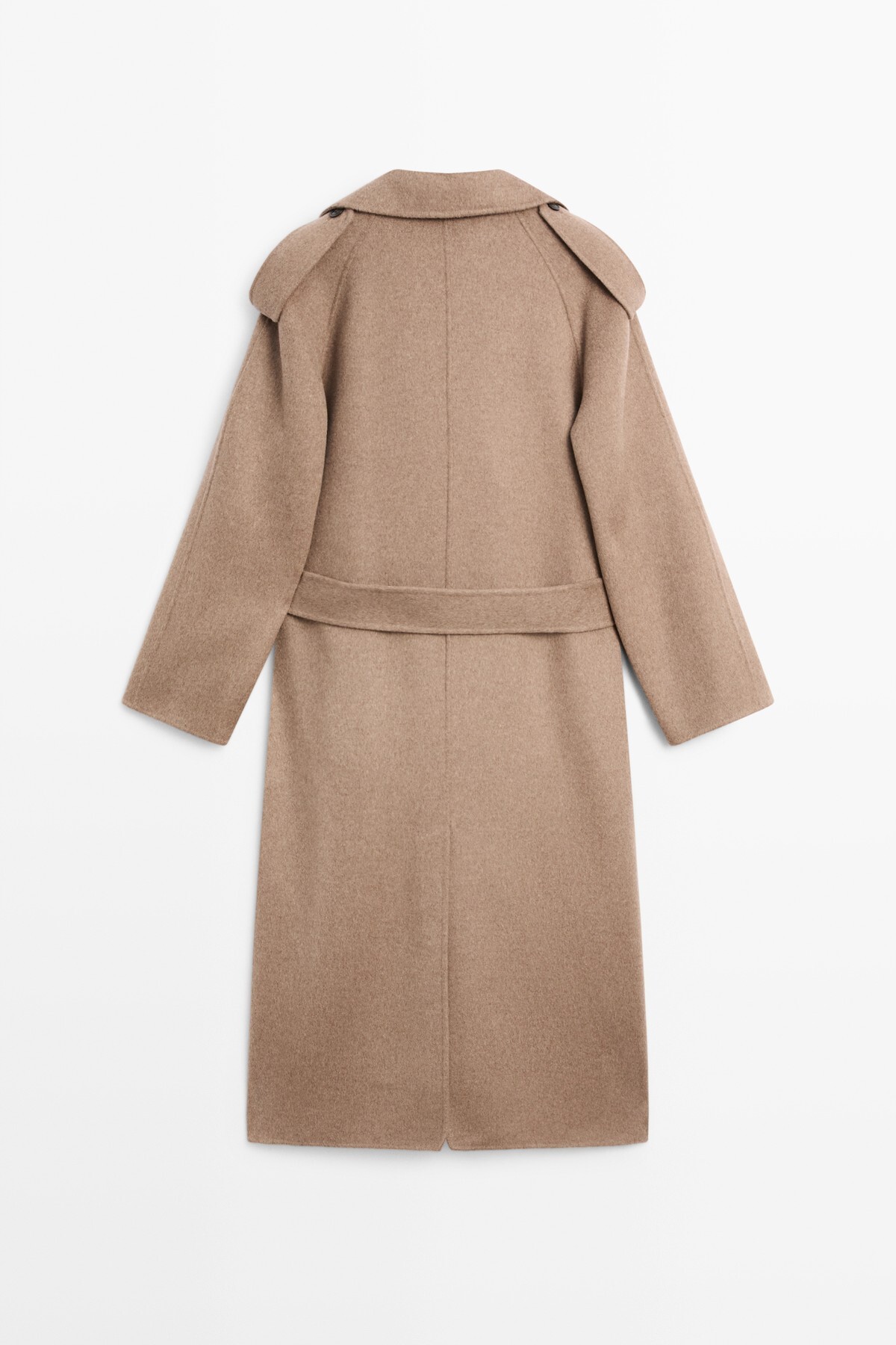 Massimo Dutti Yün karışımlı uzun trençkot görsel 8