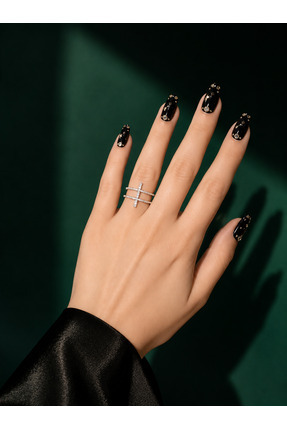 JEWELRY Parlak Zirkon Taşlı Çift Bant Ayarlanabilir Günlük Kullanıma Uygun Ka...