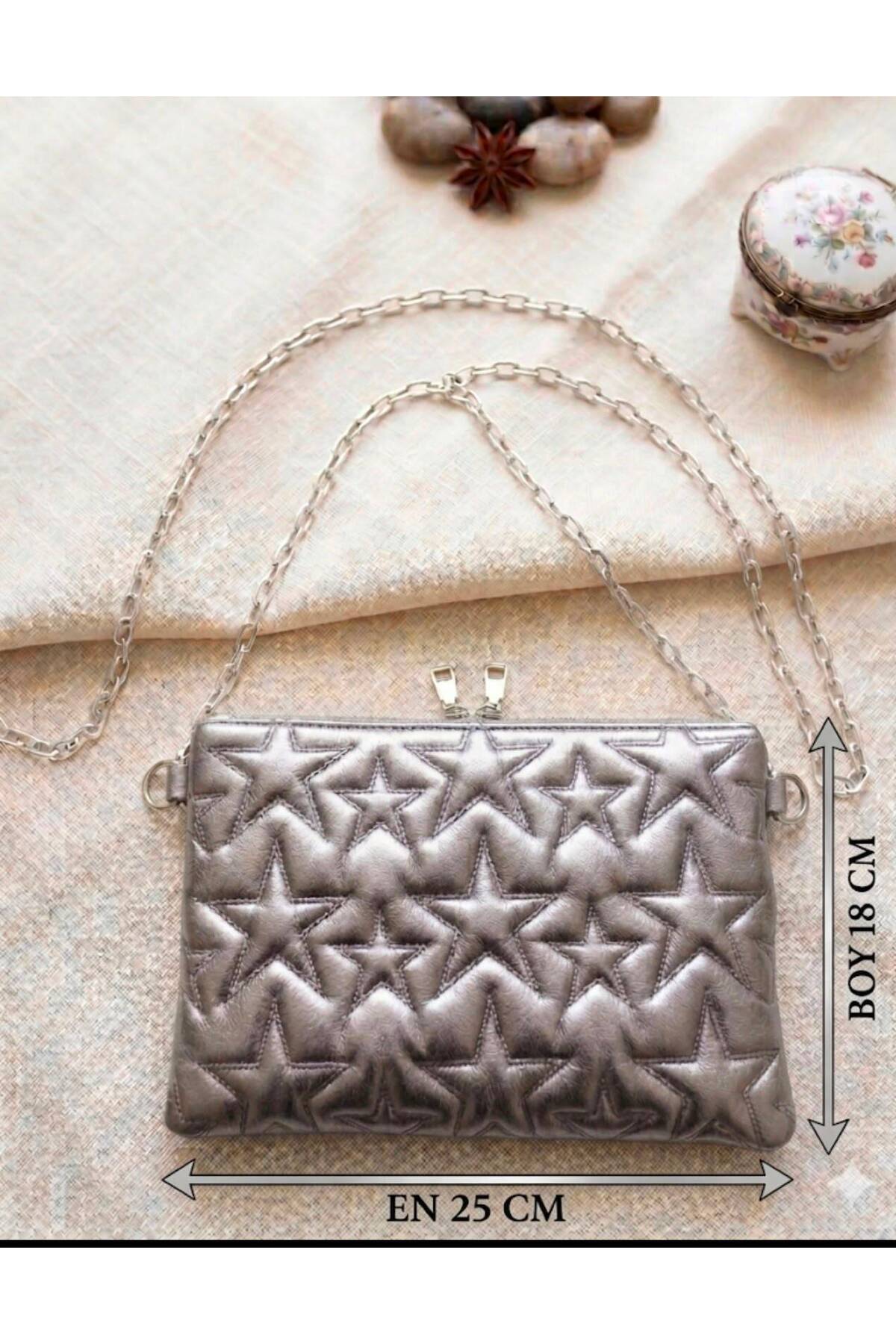 addy Celestial Star Bag Yıldızlı Zincir Askılı El Ve Omuz Çantası görsel 3