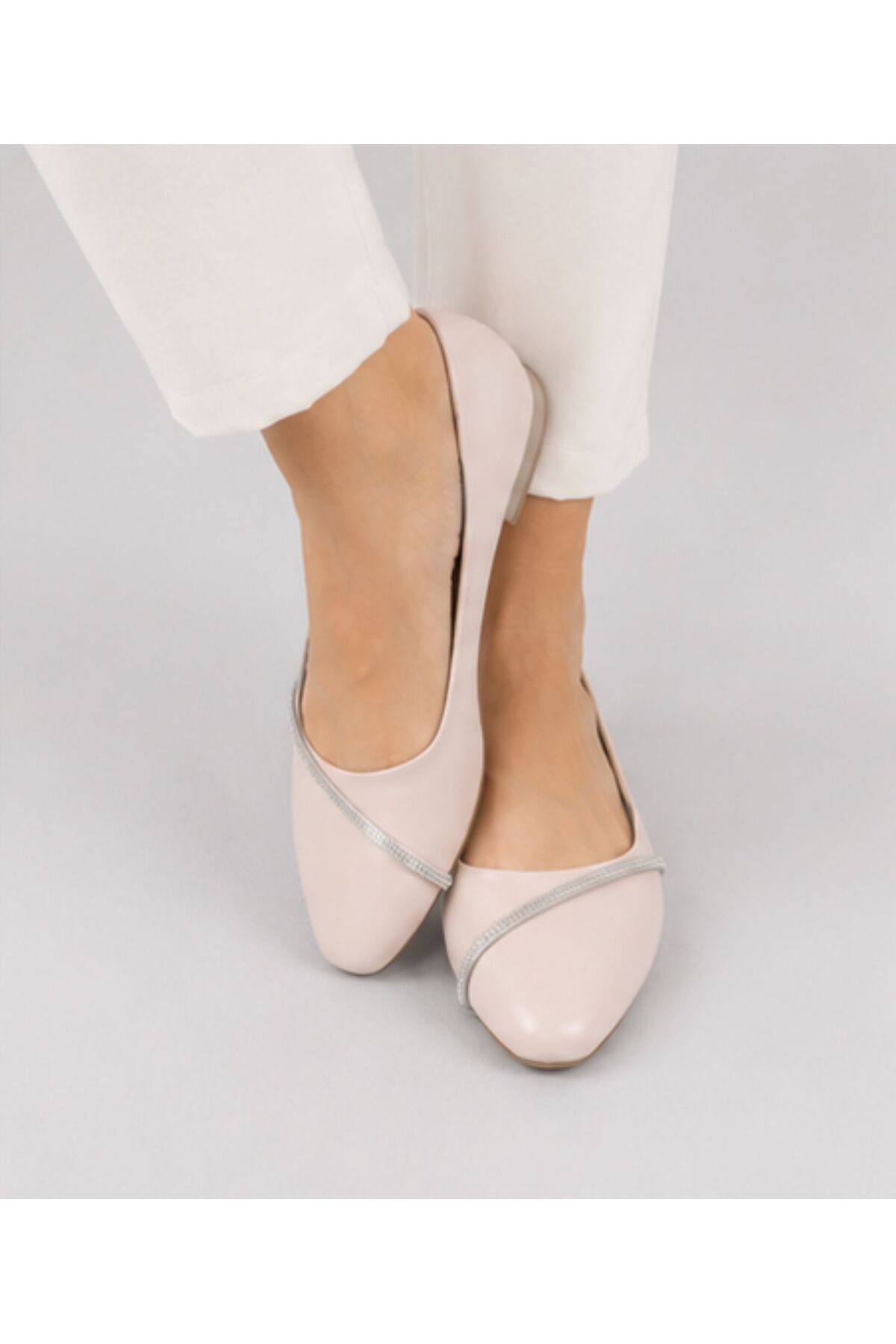 lamiashoes Kadın Taşlı Babet Büyük Ayak 43 Numara görsel 3