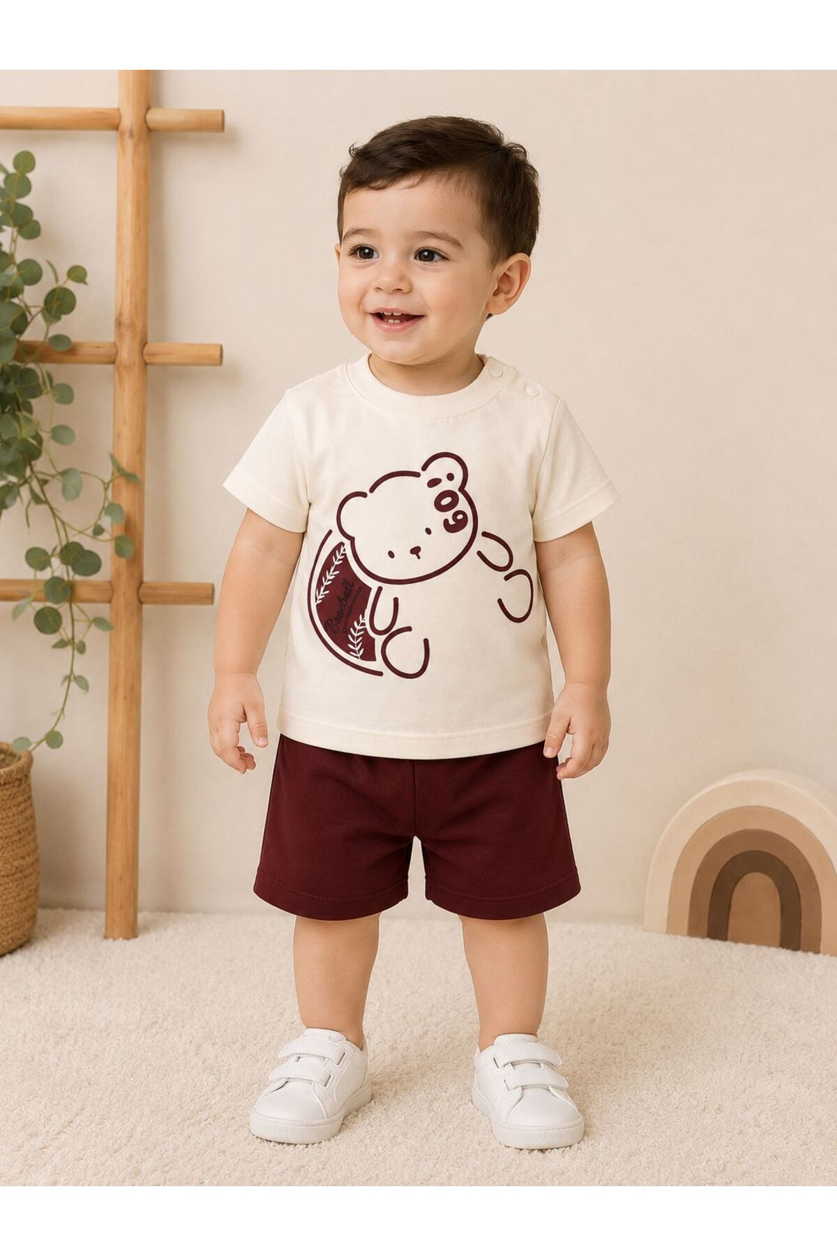 Baby Set 0-24 Months Teddy Bear Printed Shorts Summer 2pcs Set Cotton