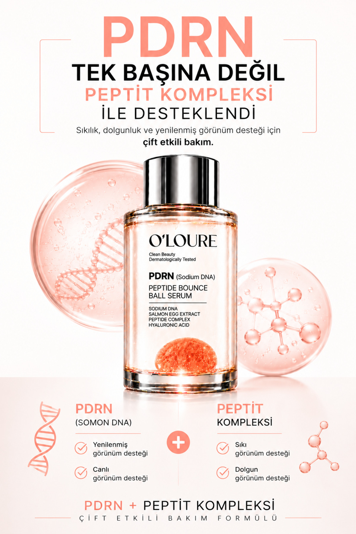PDRN SOMON DNA Peptide Bounce Ball Yenileyici ve Sıkılaştırıcı Cilt Serumu 30 ml — olr1 — تصویر 3 از 9