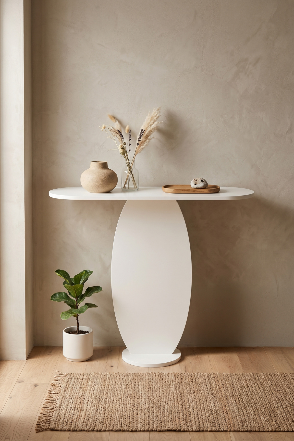 Dresuar Modern Dekoratif Antre Konsolu Giriş Hol Koridor Salon Konsol Masası 7033 Beyaz görsel 3