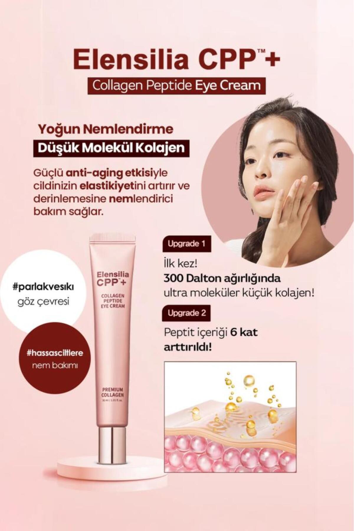 Premium Kolajen Elensilia 3. Nesil Göz Kremi Elensilia CPP Premium Collagen Peptide Eye Cream 30ml — 8809684000885 — تصویر 3 از 7