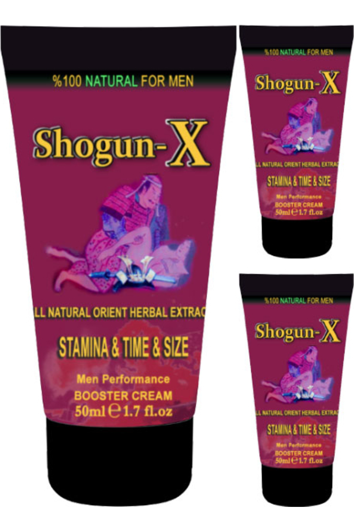 Bezos Shogun-X Extra Size Cream 3 Adet 50ML Erkeklere Katılaştırıcı Şekillendirici Süre Uzatıcı Özel Krem — LMVXGU-EYF-11128-JIYA01