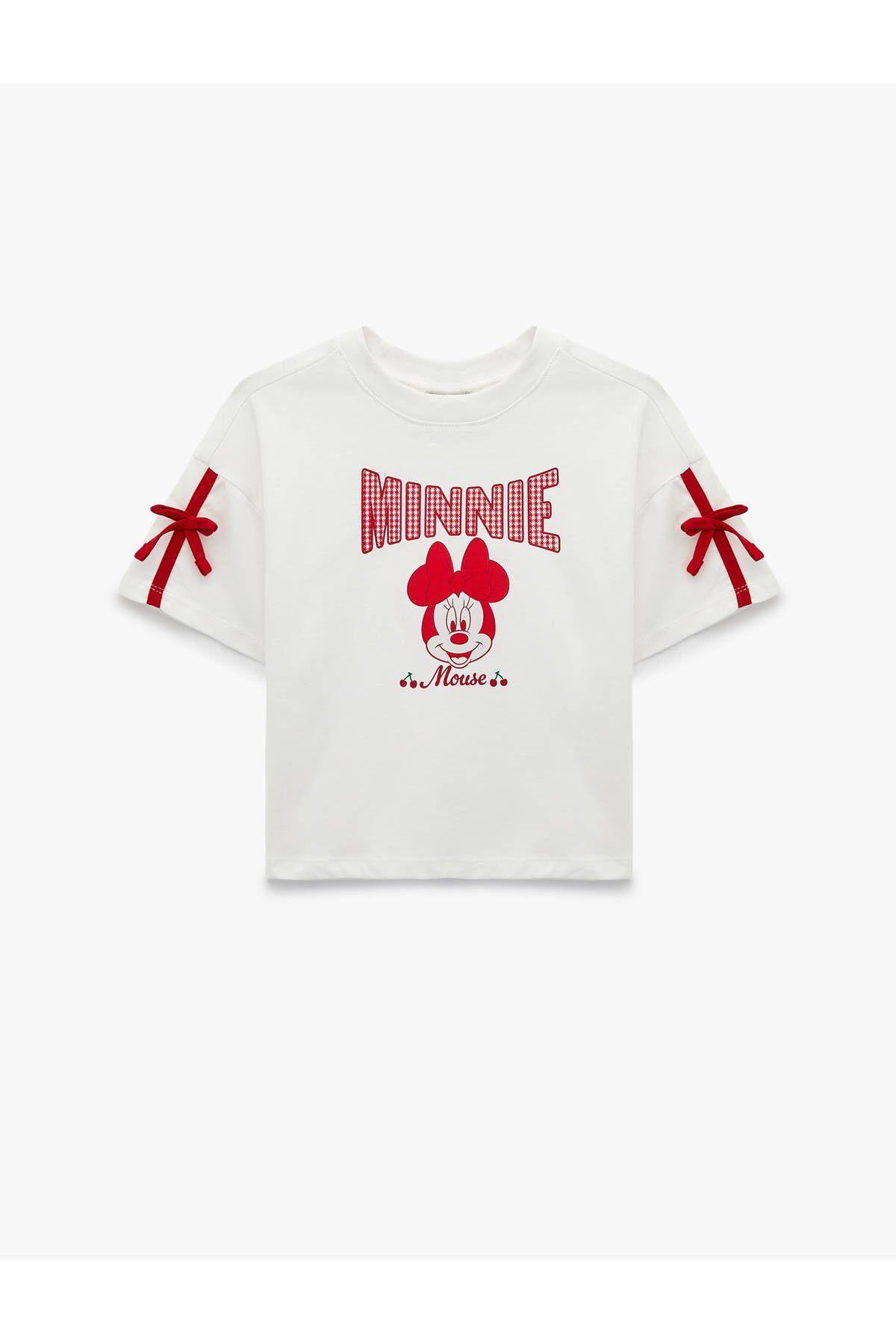 Koton Minnie Mouse Bowknot Crew Neck Short Sleeve Cotton Licensed T-Shirt