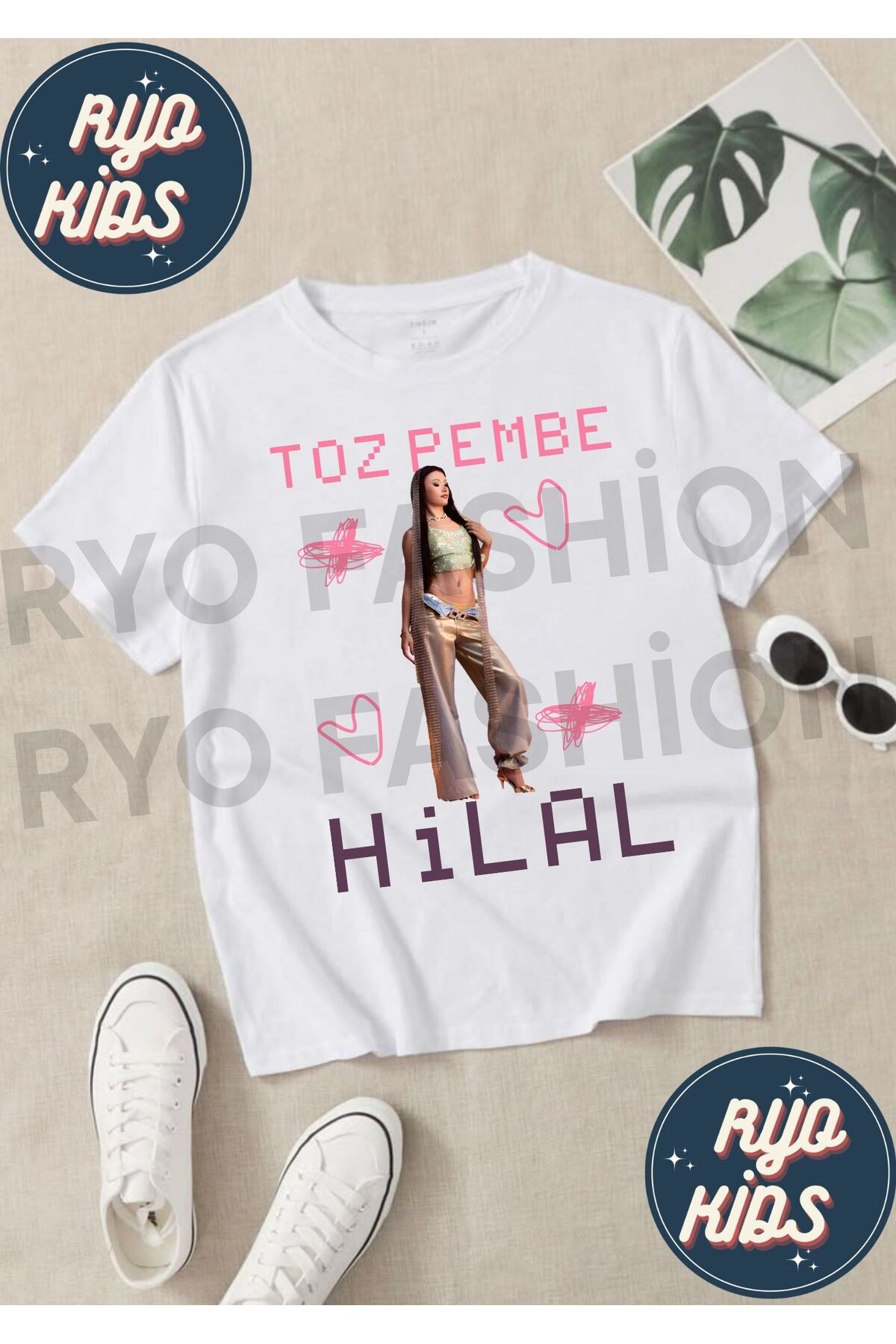 manifest powder pink solo zoktay mina inspired crescent sueda lidia design t-shirt 100% organic cotton white