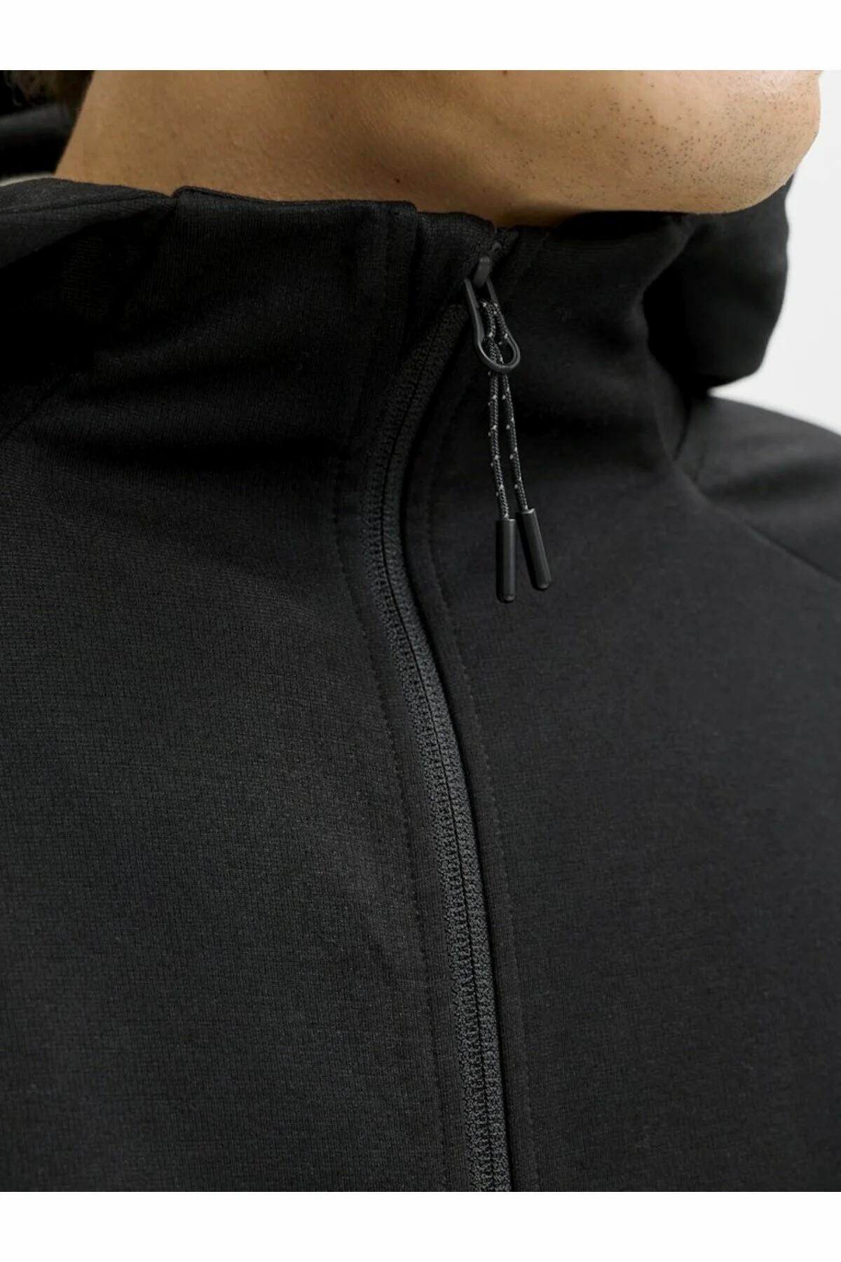 Jack & Jones Erkek Siyah Jjebase Sweat Zıp Hood Pls Büyük Beden Sweat görsel 2