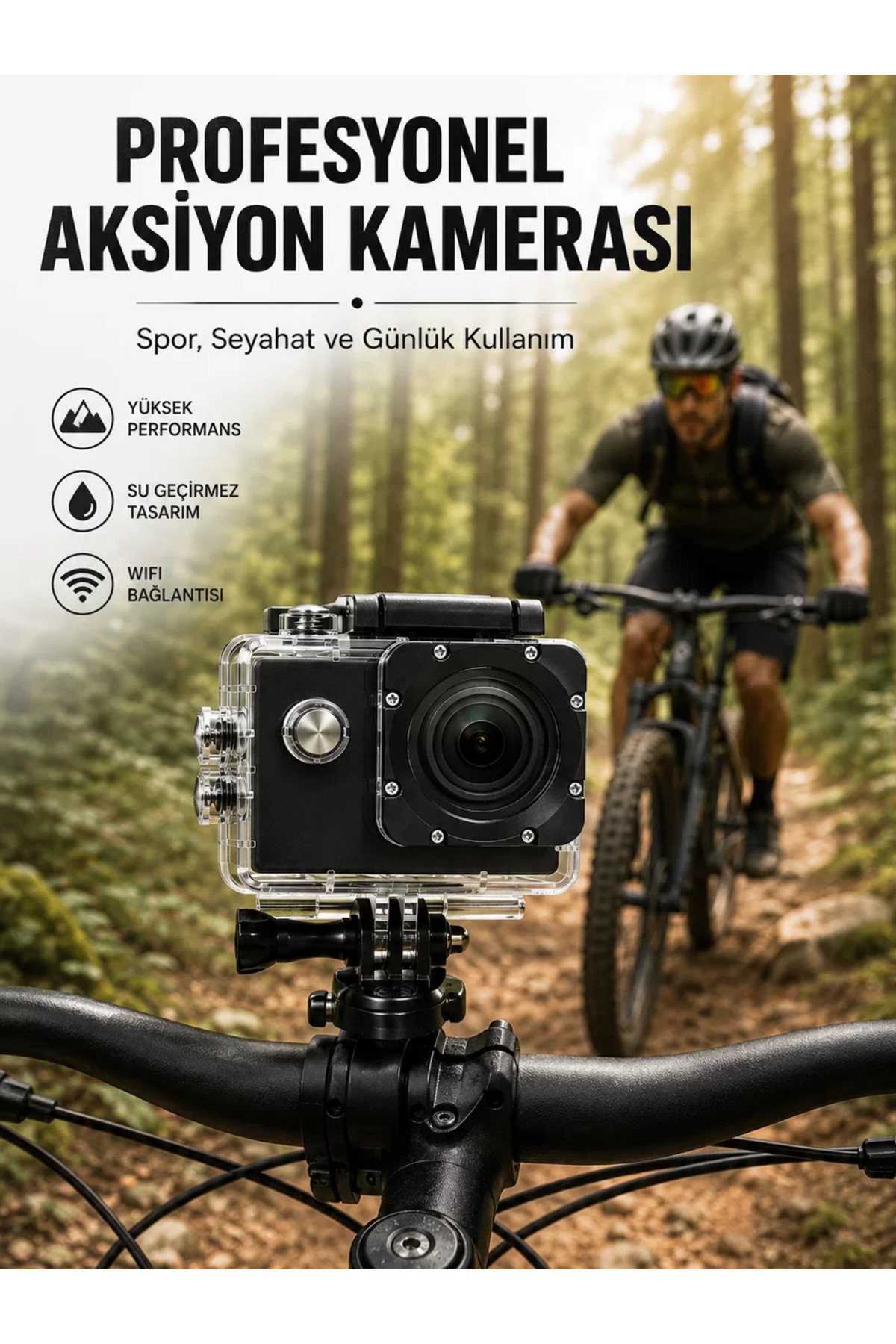 Profesyonel Çekimler İçin 4K Ultra HD WiFi Spor Kamerası